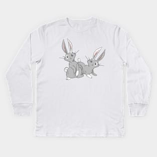 Curious Pair of Rabbits Kids Long Sleeve T-Shirt